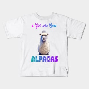 Just A Girl Who Loves Alpacas Kids T-Shirt